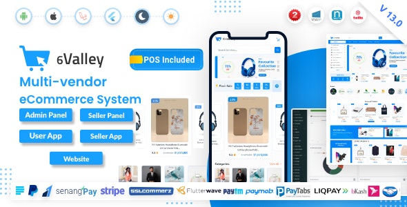 6valley Multi-Vendor E-commerce - Complete eCommerce Mobile App, Web, Seller and Admin Panel Nulled Free Download