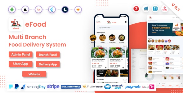 eFood - Food Delivery App with Laravel Admin Panel + Delivery Man App Nulled Free Download