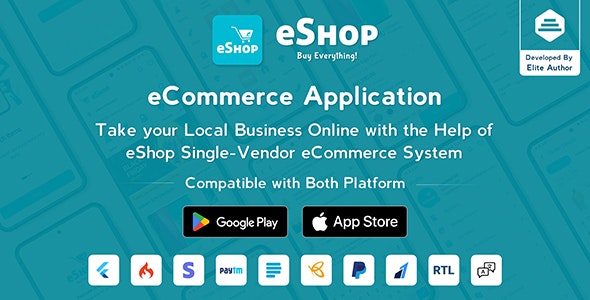eShop- eCommerce Single Vendor App | Shopping eCommerce App with Flutter Nulled Free Download