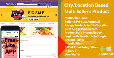 Multi City Multi Seller eCommerce(Multi Vendor)